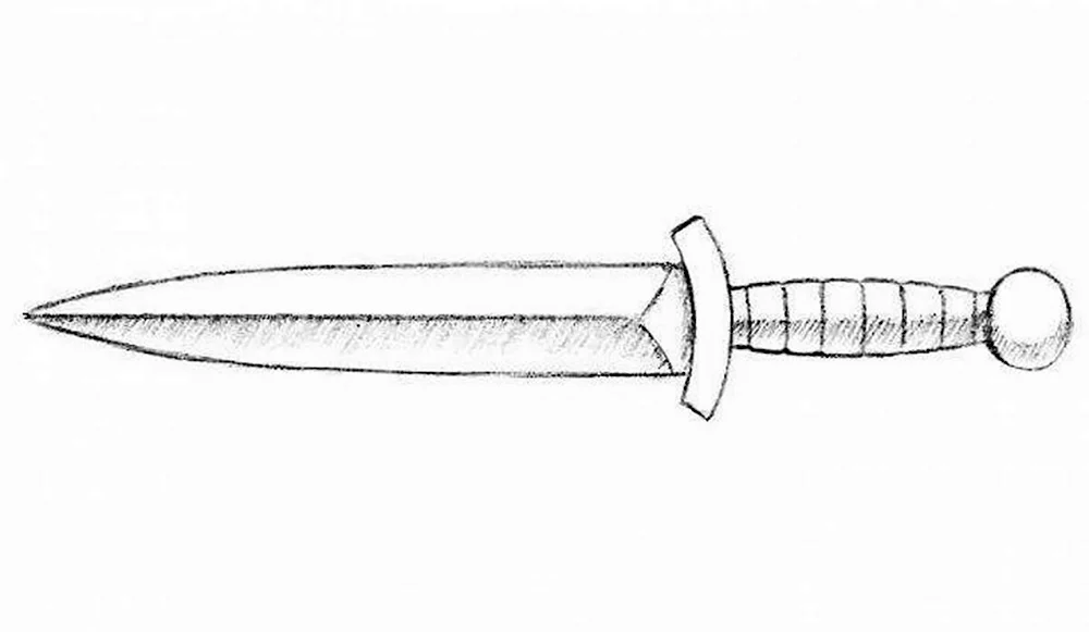 Рисунок ножа карандашом для срисовки