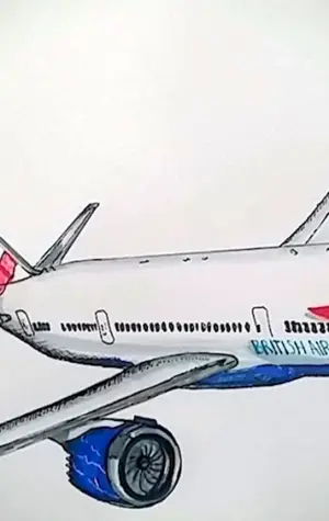 Рисунок самолета Боинг 787