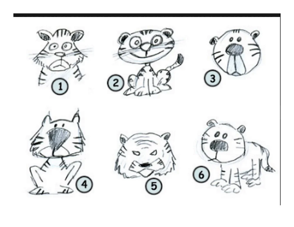 Рисунок тигра для детей карандашом поэтапно