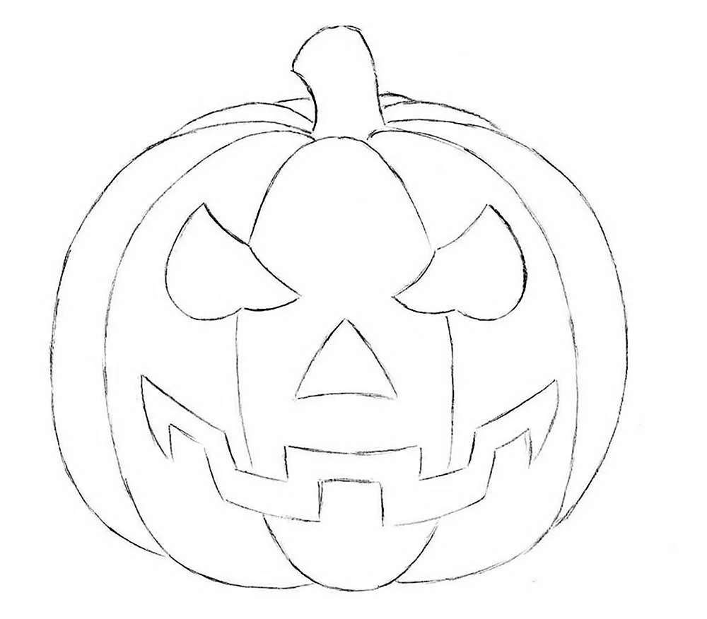 Рисунок тыквы на Хэллоуин для срисовки