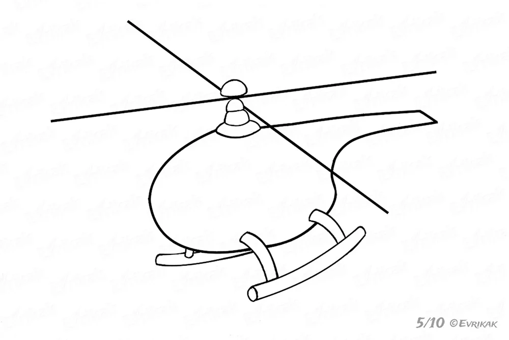 Рисунок вертолета для детей карандашом