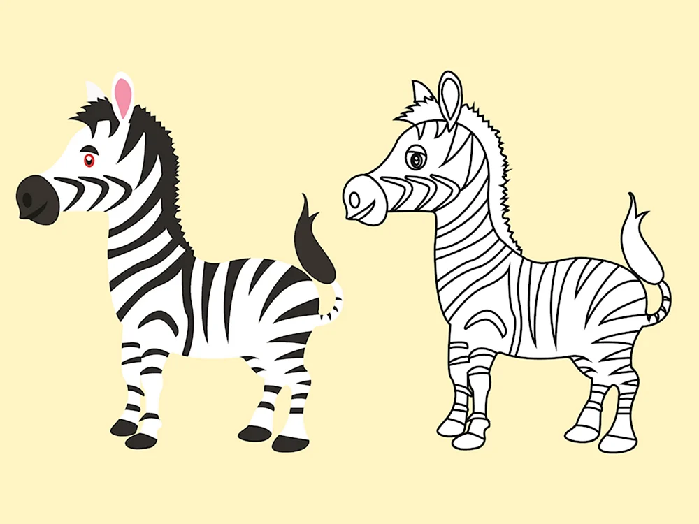Рисунок зебры для детей 5 лет