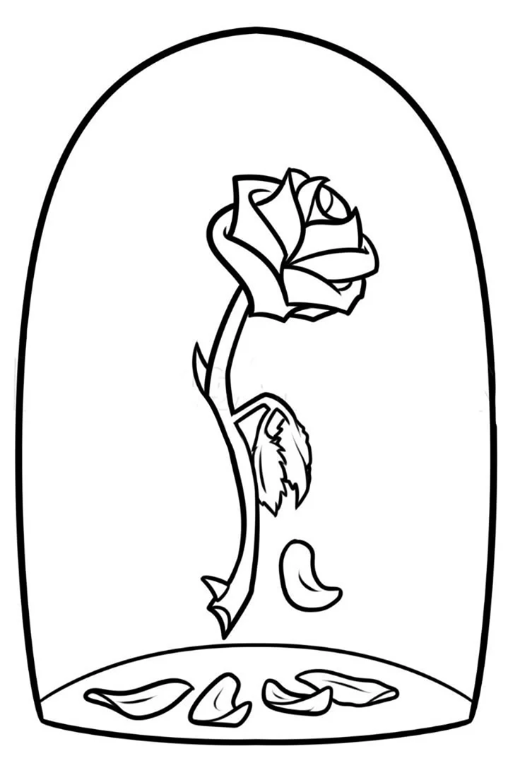 Роза в колбе раскраска