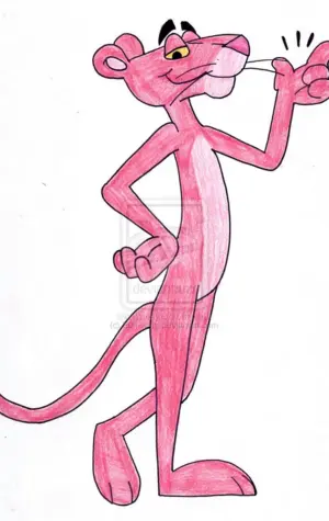 Розовая пантера рисунок для срисовки