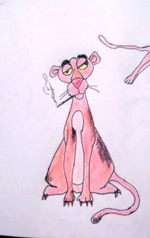 Розовая пантера рисунок карандашом