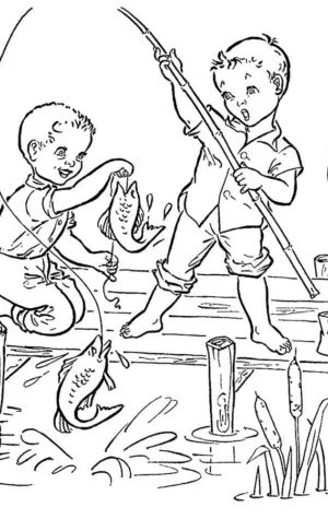 Рыбалка раскраска для детей