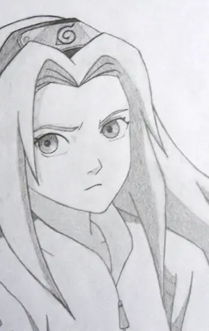 Сакура из аниме Наруто карандашом