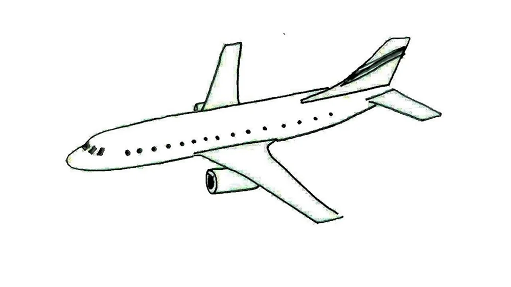 Самолет рисунок карандашом вид сбоку