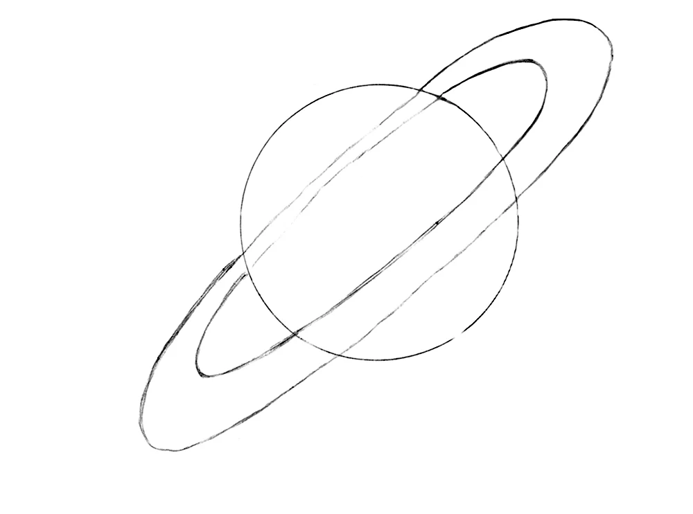 Сатурн рисунок карандашом
