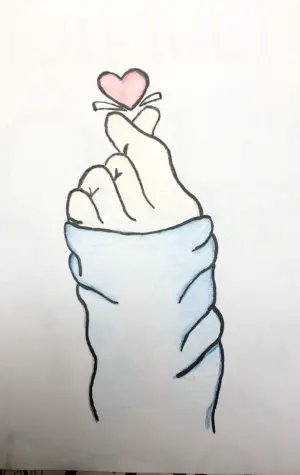 Сердечко руками для срисовки