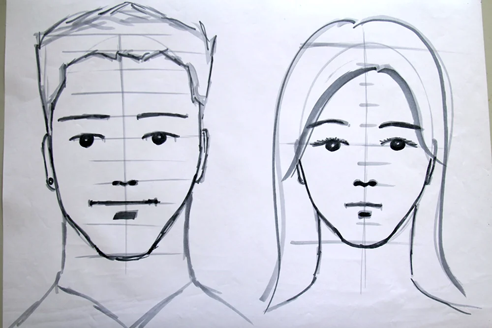 Шаблон лица человека для рисования