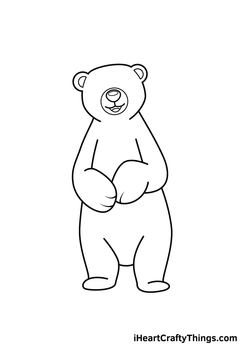 Сидящий медведь рисунок поэтапно