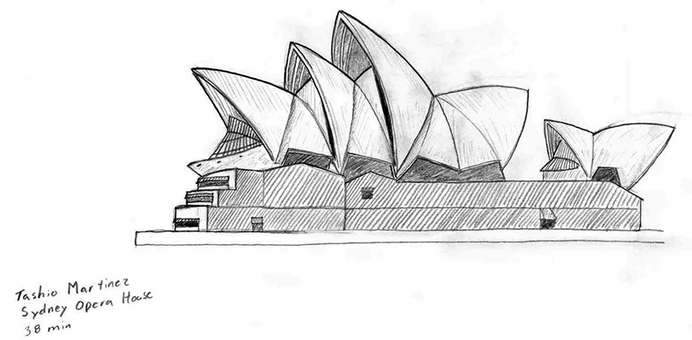Сиднейский оперный театр зарисовка
