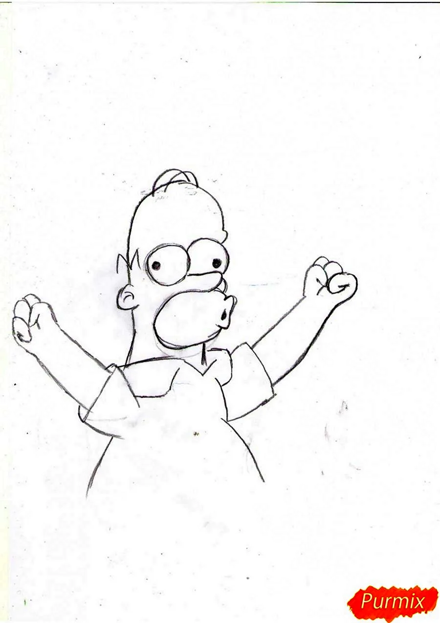 Симпсоны рисунок карандашом