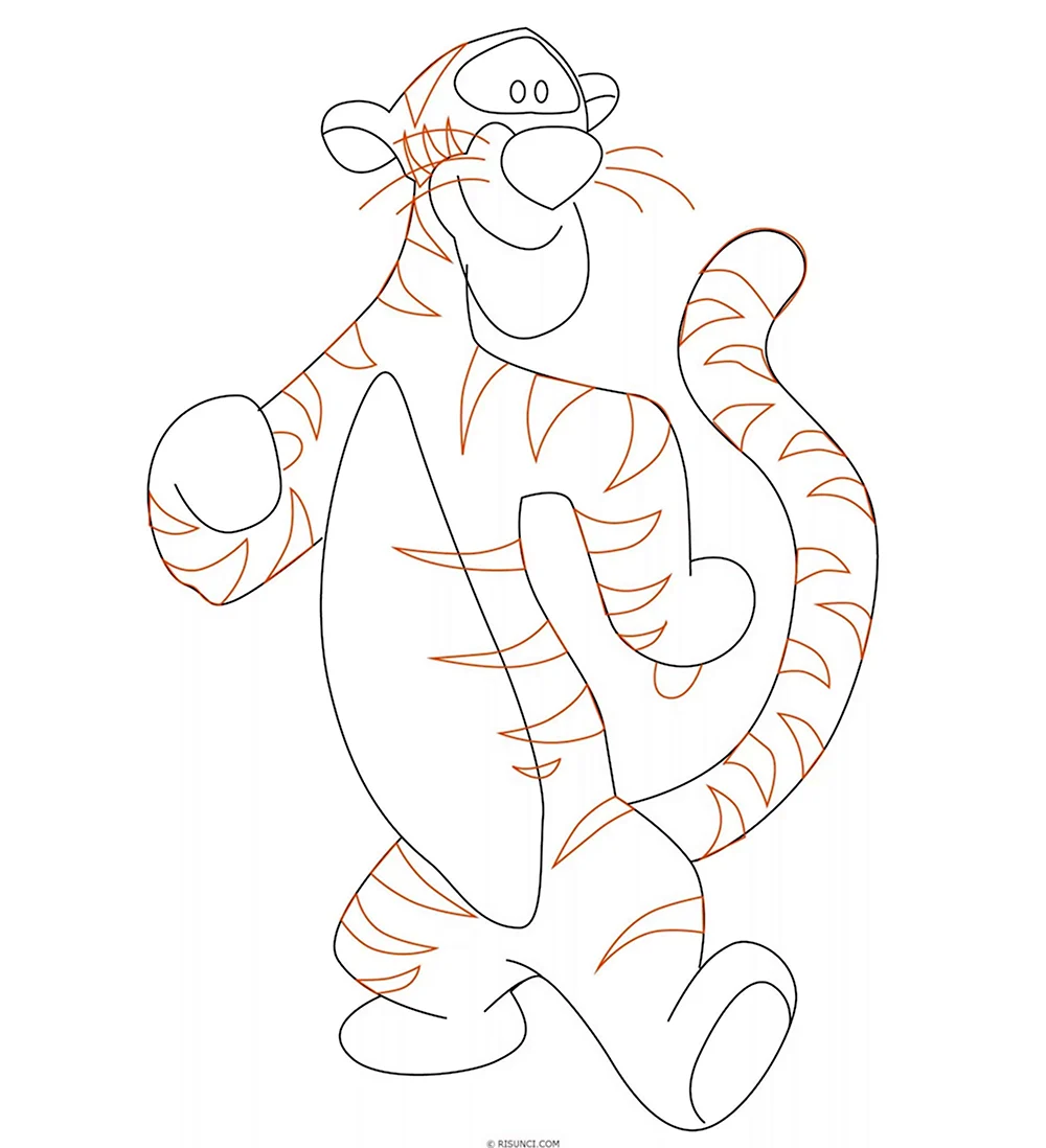 Символ года тигр рисунок карандашом