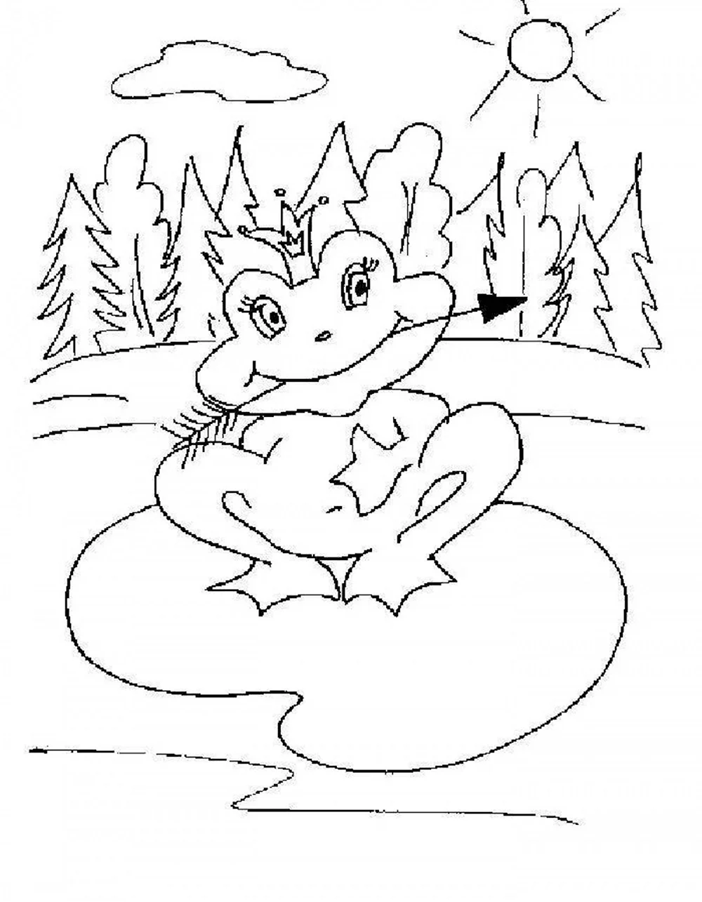 Сказка Царевна лягушка раскраска для детей