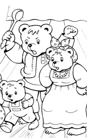Сказка-раскраска три медведя