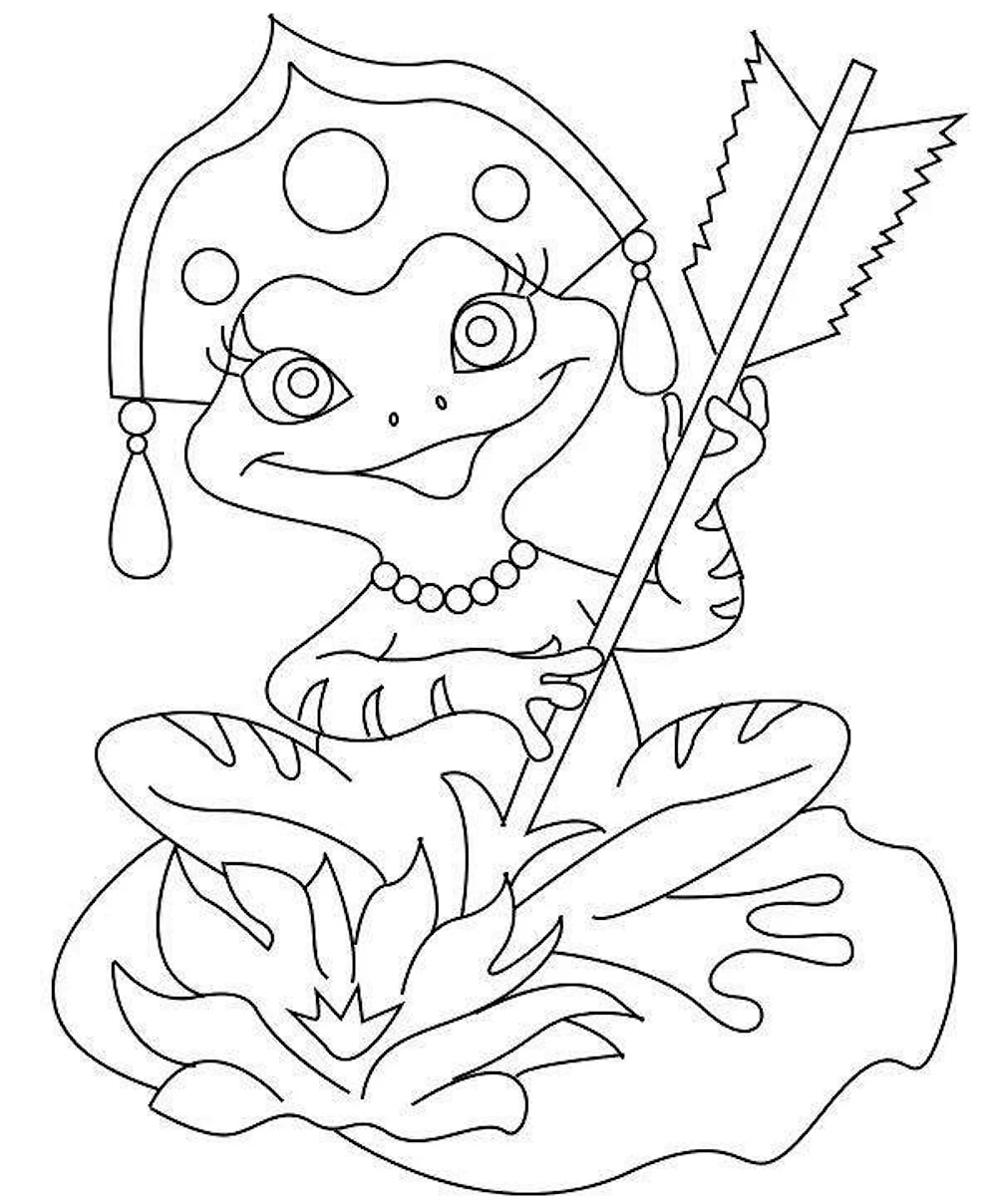 Сказочный герой Царевна лягушка раскраска
