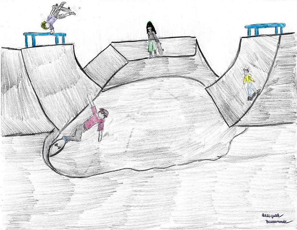 Скейт парк иллюстрация