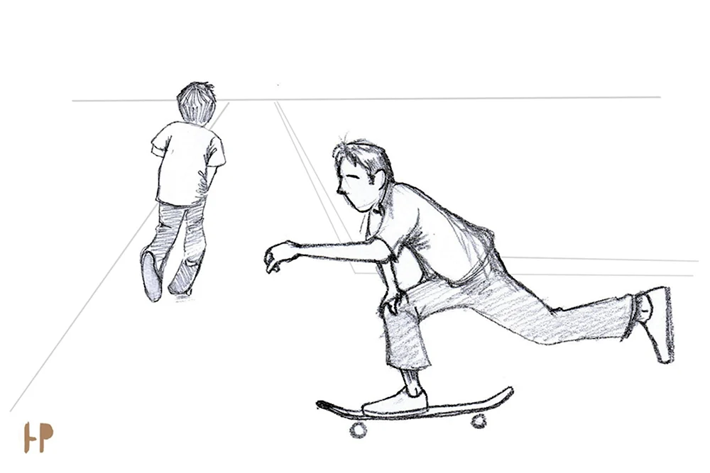 Скейт рисунок карандашом