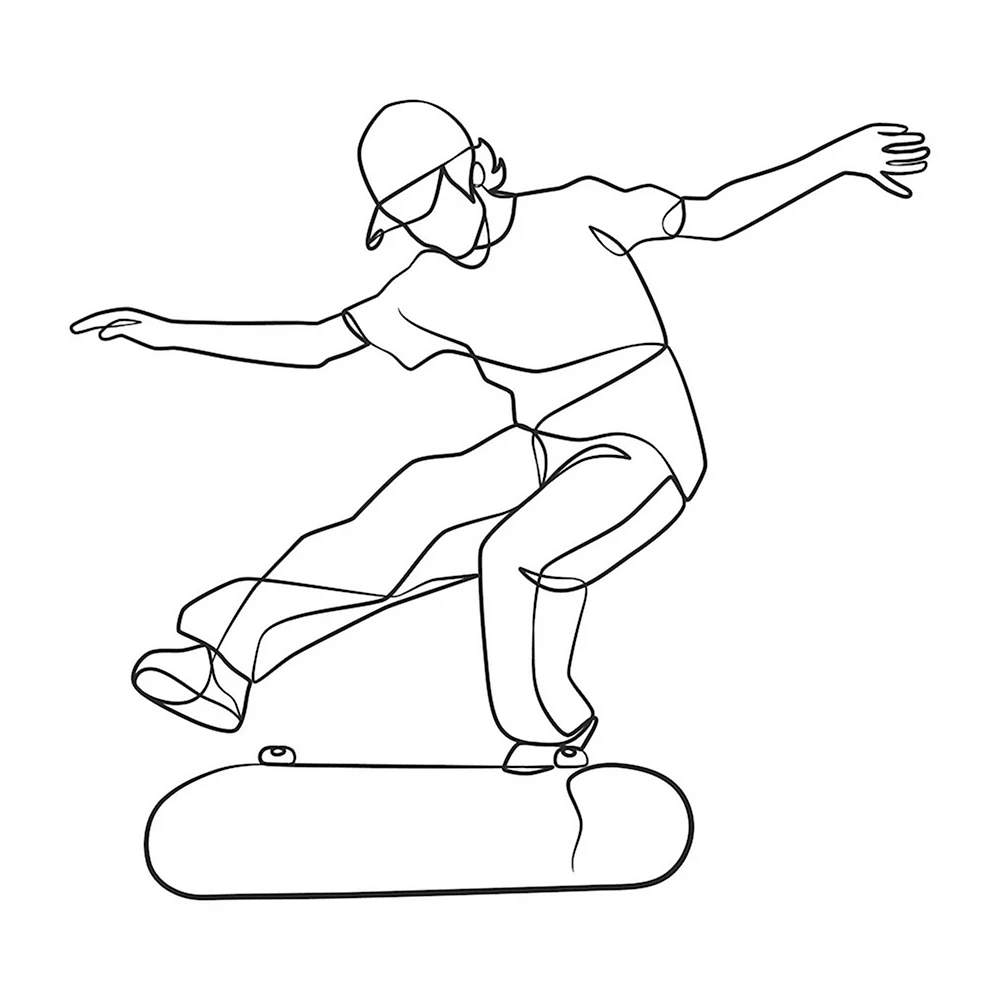 Скейтбордист рисунок
