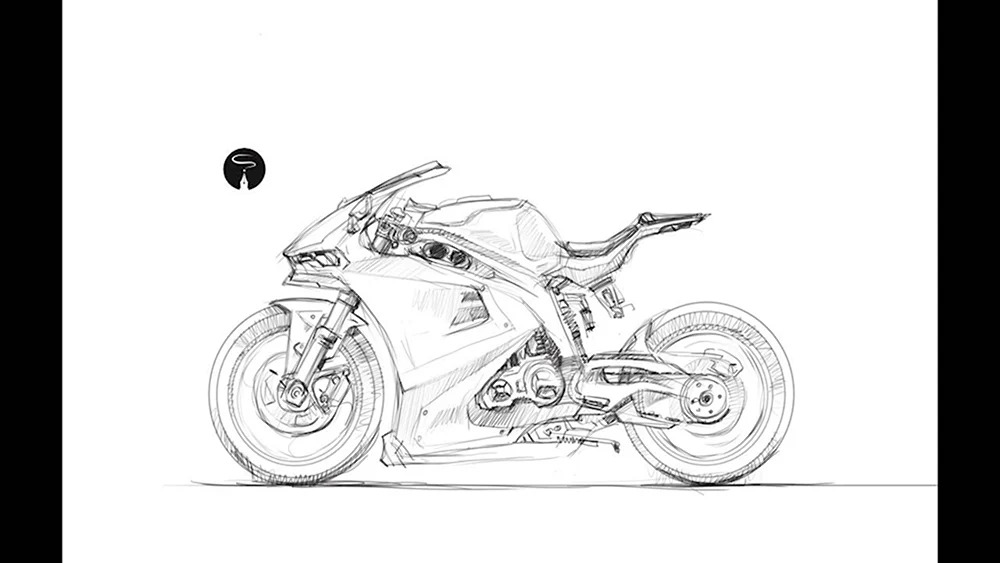 Скетч мотоцикл Сузуки
