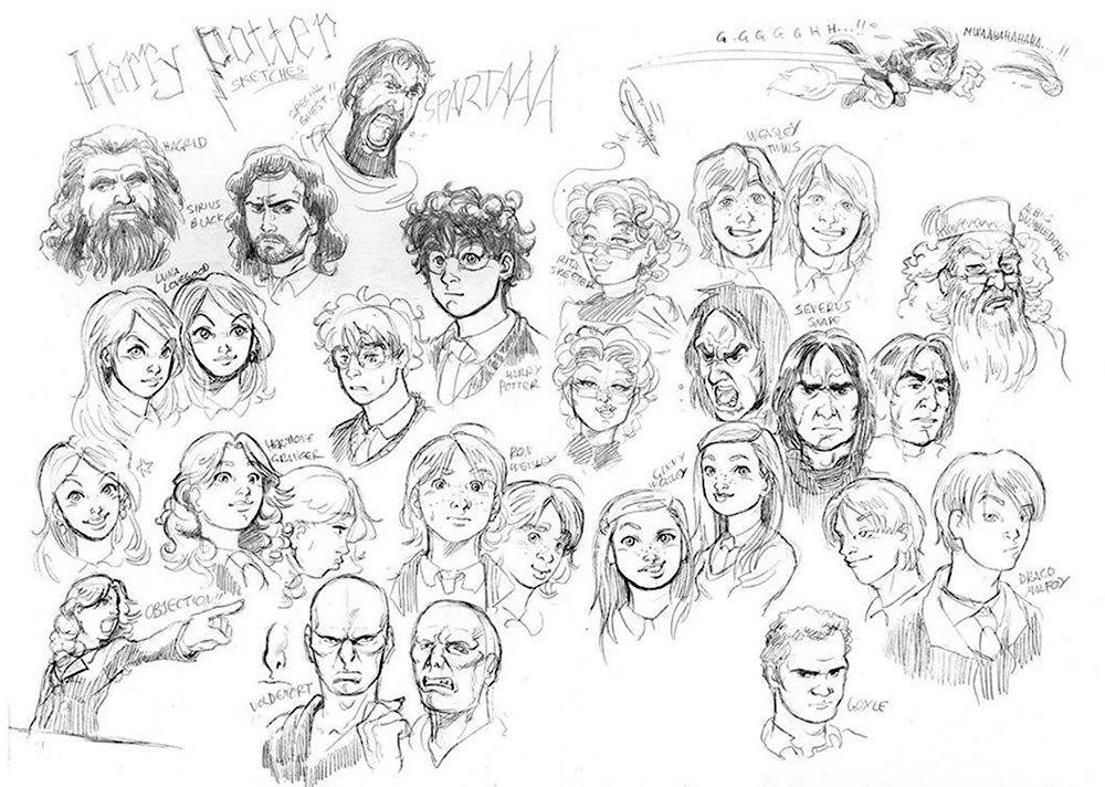 Скетчи персонажей Гарри Поттера