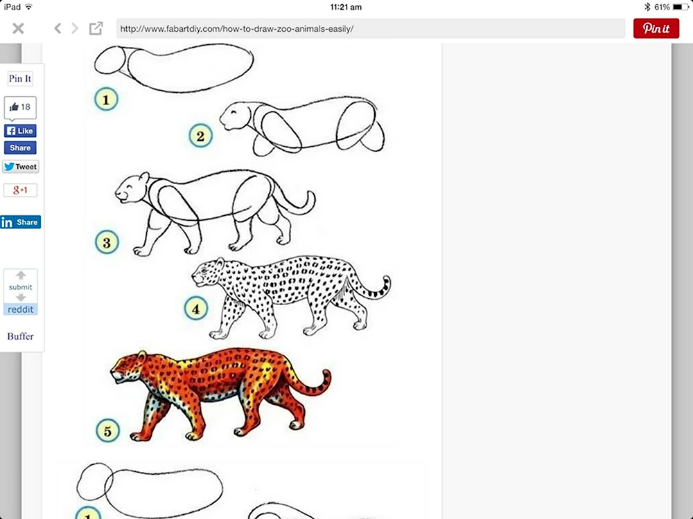 Схема рисования леопарда
