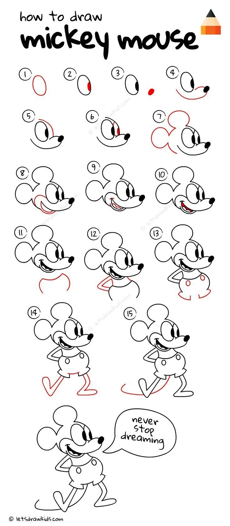Схема рисования Микки Мауса