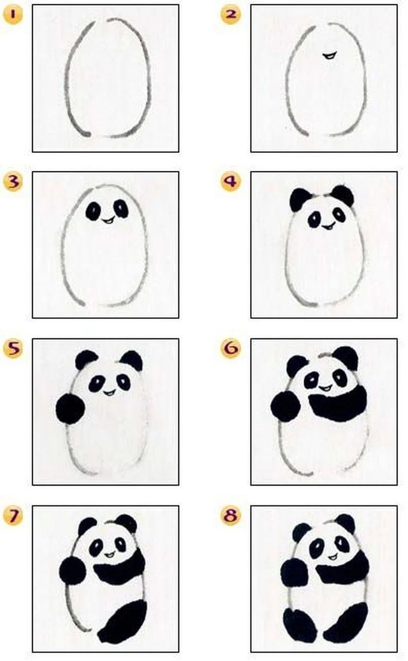 Схема рисования панды