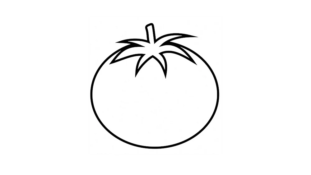 Схема рисования помидора