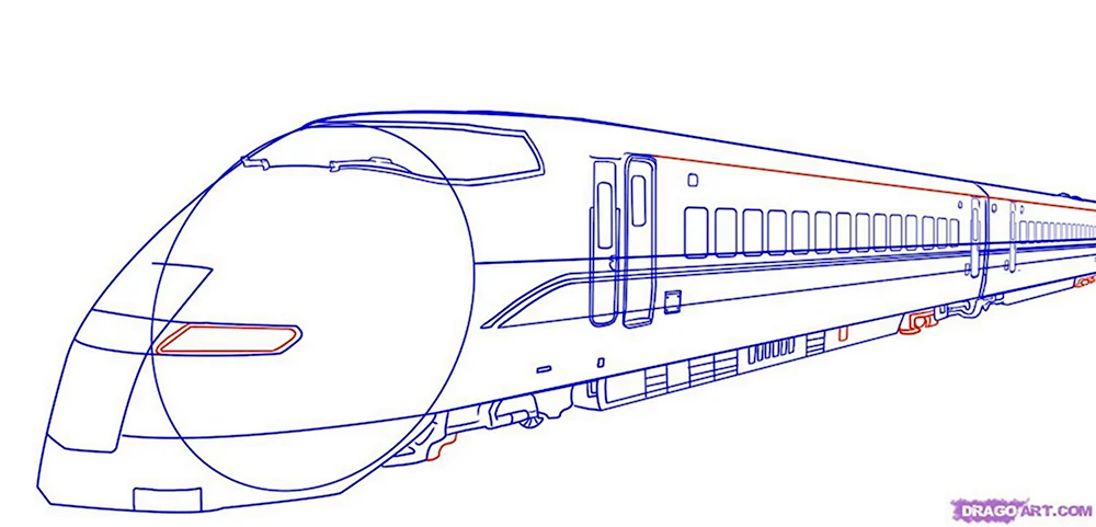 Скоростной поезд Сапсан рисунок