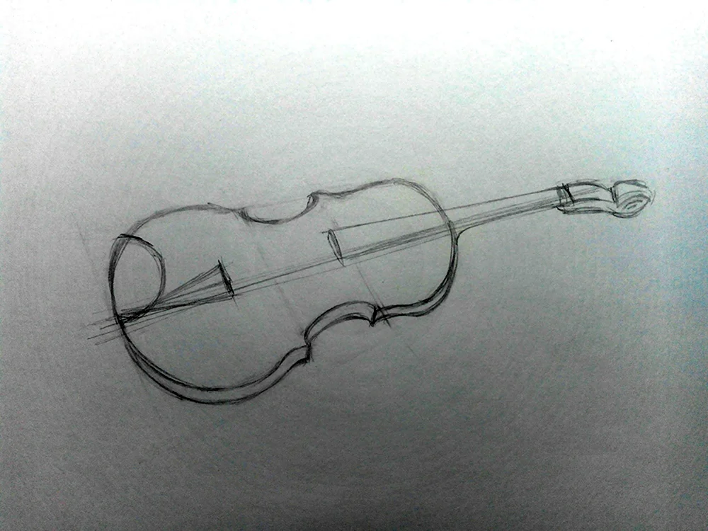 Скрипка рисунок карандашом