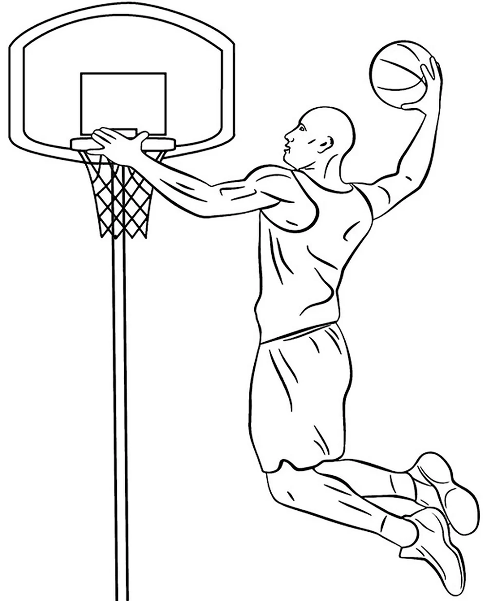 Слэм-данк в баскетболе рисунок