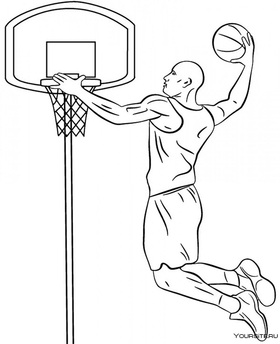 Слэм-данк в баскетболе рисунок