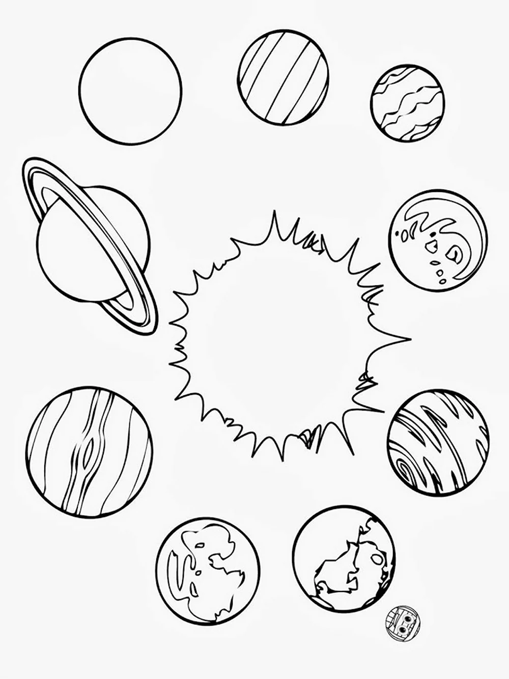Солнечные планеты раскраска