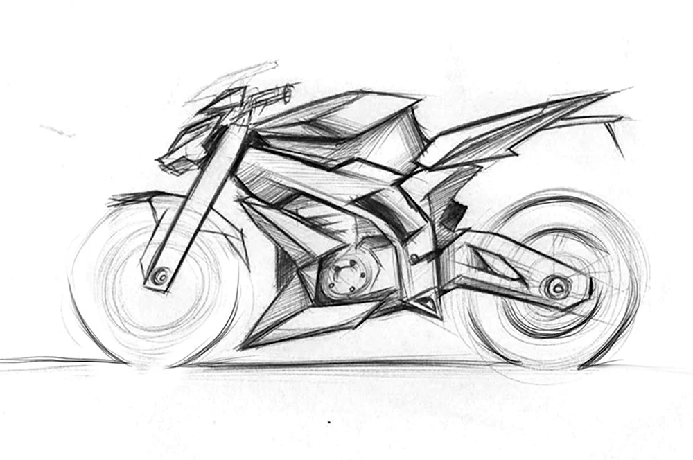 Спортивный мотоцикл рисунок