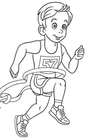 Спортсмены бегуны раскраски для детей