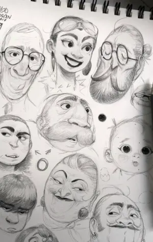 Стили рисования людей в скетчбуке карандашом
