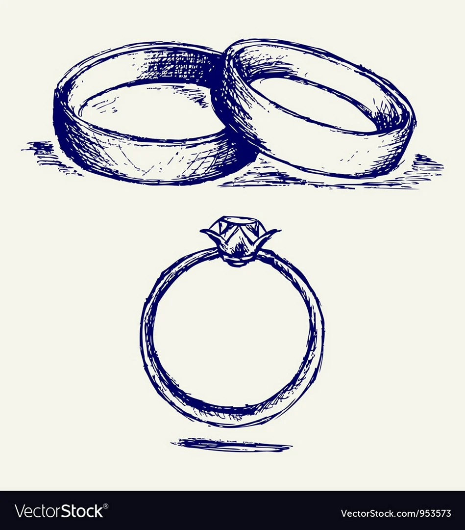 Свадебные кольца рисунок