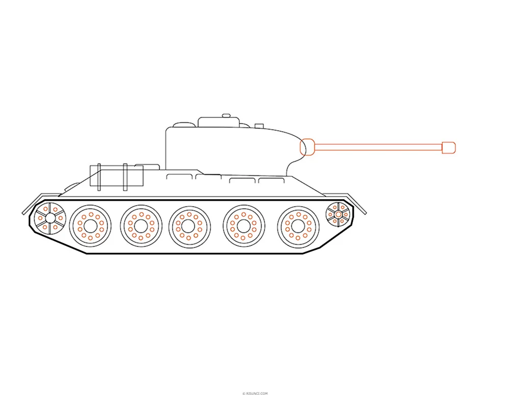 Т-34-85 танк рисунок сбоку