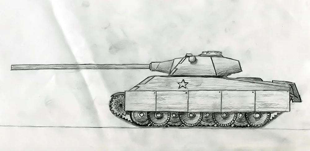 Танк т-34 рисунок карандашом