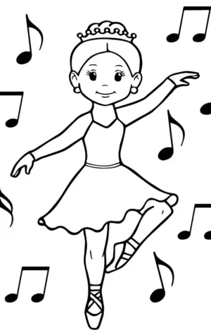 Танцы раскраска для детей