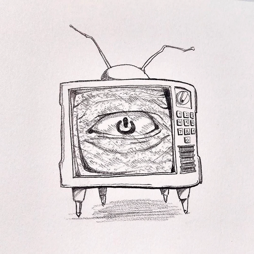 Телевизор карандашом