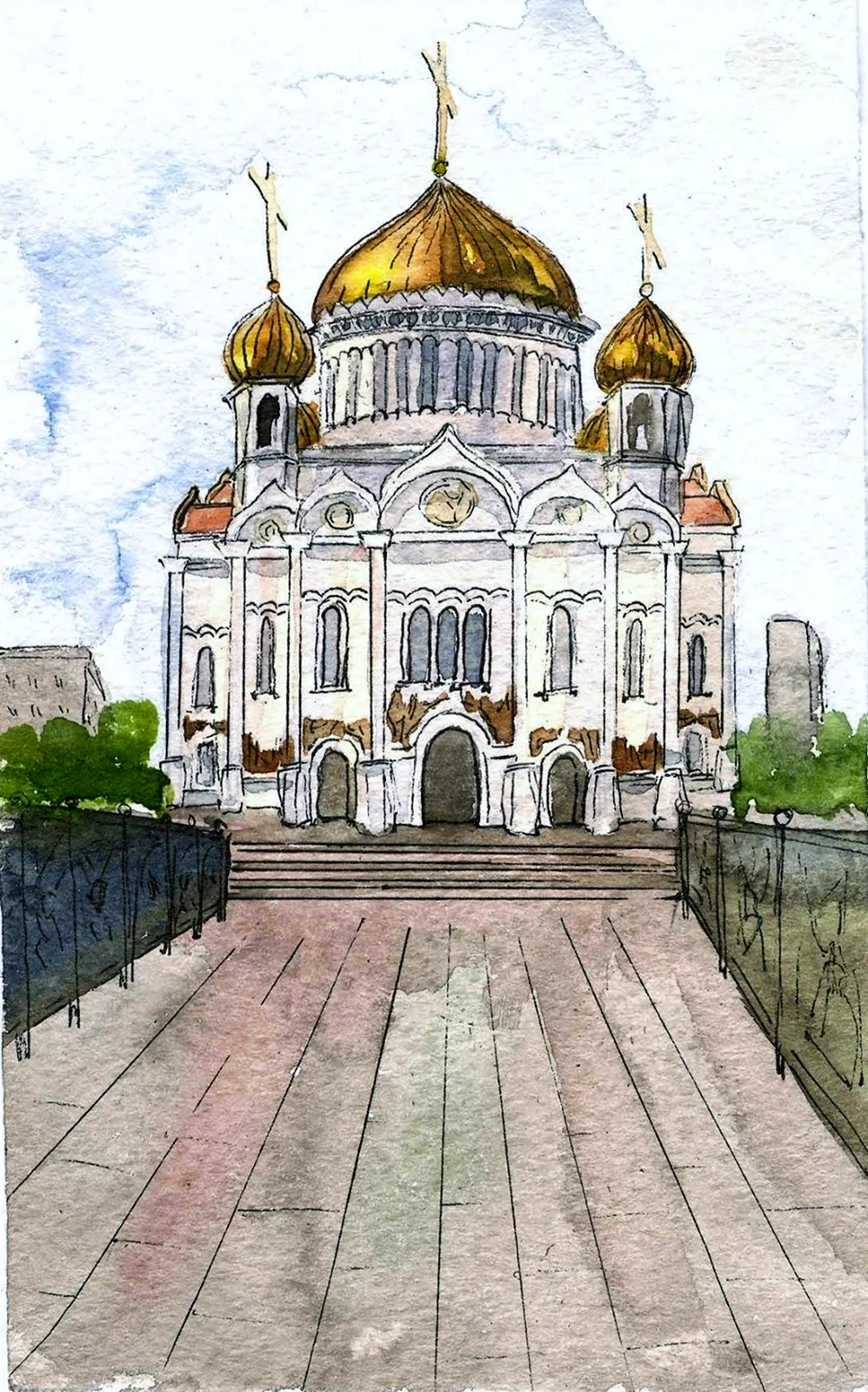 Церковь нарисованная храм Христа Спасителя