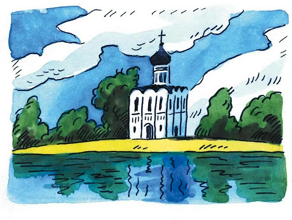 Церковь Покрова на Нерли картина