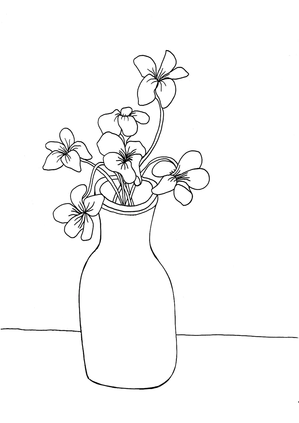 Цветы в вазе поэтапное рисование