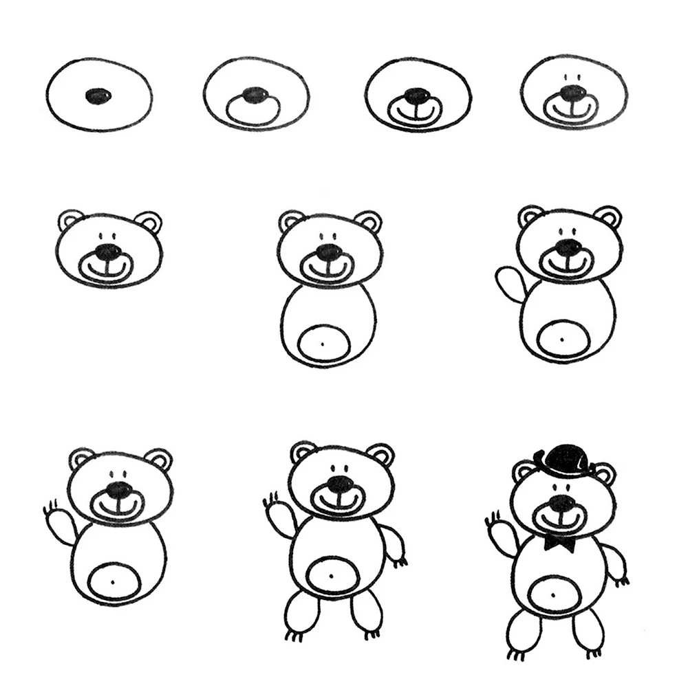 Учимся рисовать медведя для детей