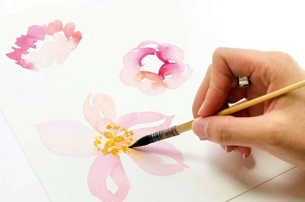 Урок рисования цветов акварелью