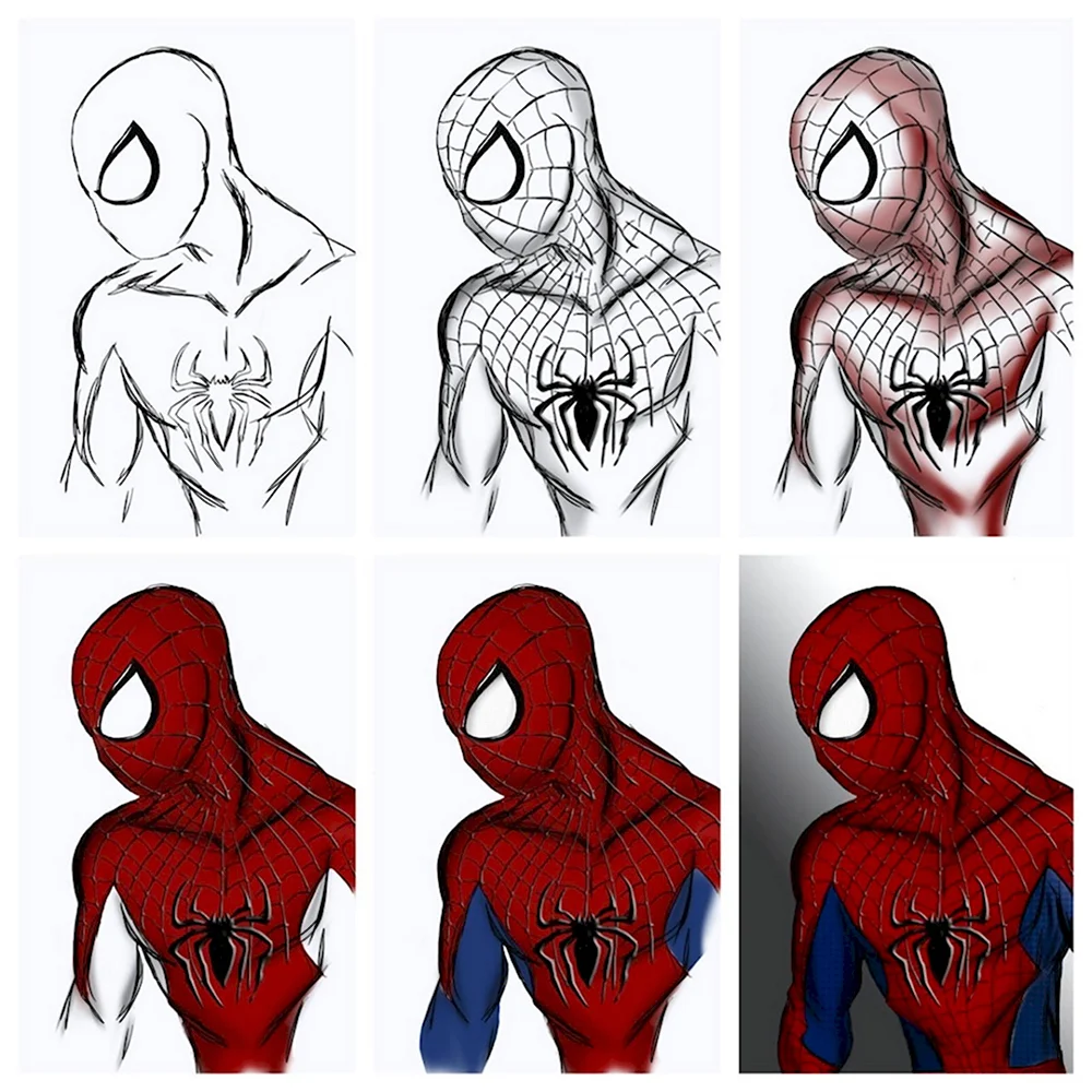 Уроки рисования человека паука